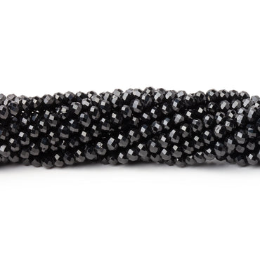 3mm Black Spinel Micro Faceted Rondelles 12.5 inch 130 Beads AAA (ONLINE ORDER ONLY)