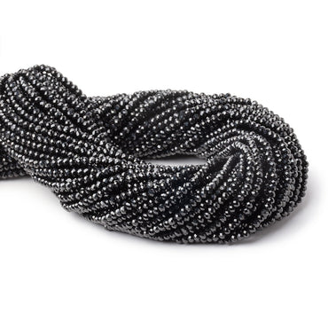 3mm Black Spinel Micro Faceted Rondelles 12.5 inch 130 Beads AAA (ONLINE ORDER ONLY)