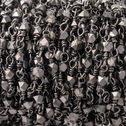 3mm Black Gold plated Copper Faceted Nuggets on Black Gold plated Chain (ONLINE ORDER ONLY)