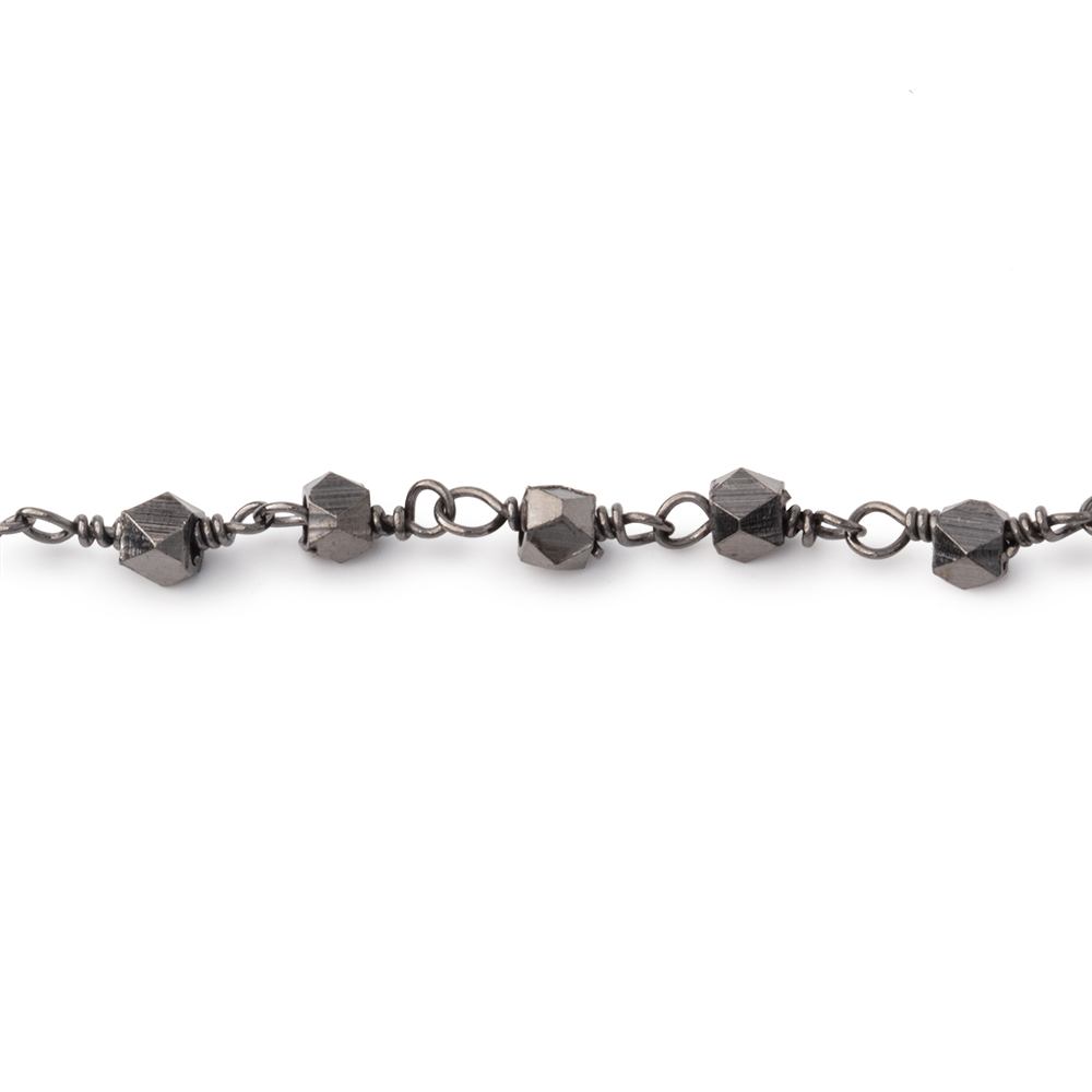 3mm Black Gold plated Copper Faceted Nuggets on Black Gold plated Chain (ONLINE ORDER ONLY)