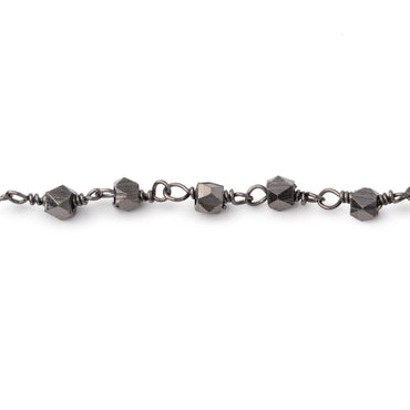 3mm Black Gold plated Copper Faceted Nuggets on Black Gold plated Chain (ONLINE ORDER ONLY)