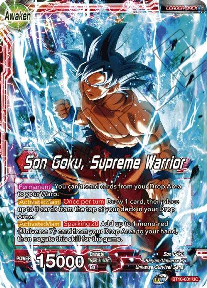 Son Goku // Son Goku, Supreme Warrior (BT16-001) [Realm of the Gods] (ONLINE ORDER ONLY)