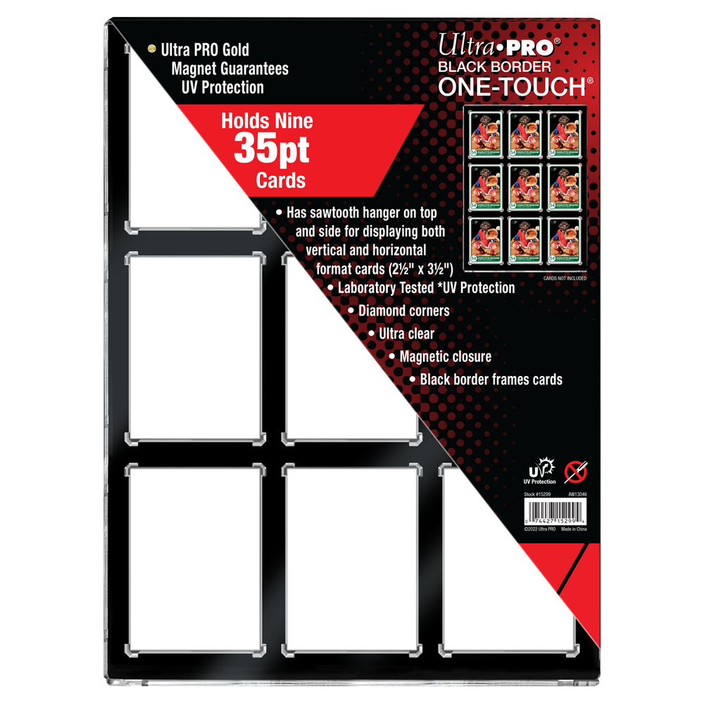 35PT 9-Card Black Border UV ONE-TOUCH® Magnetic Holder