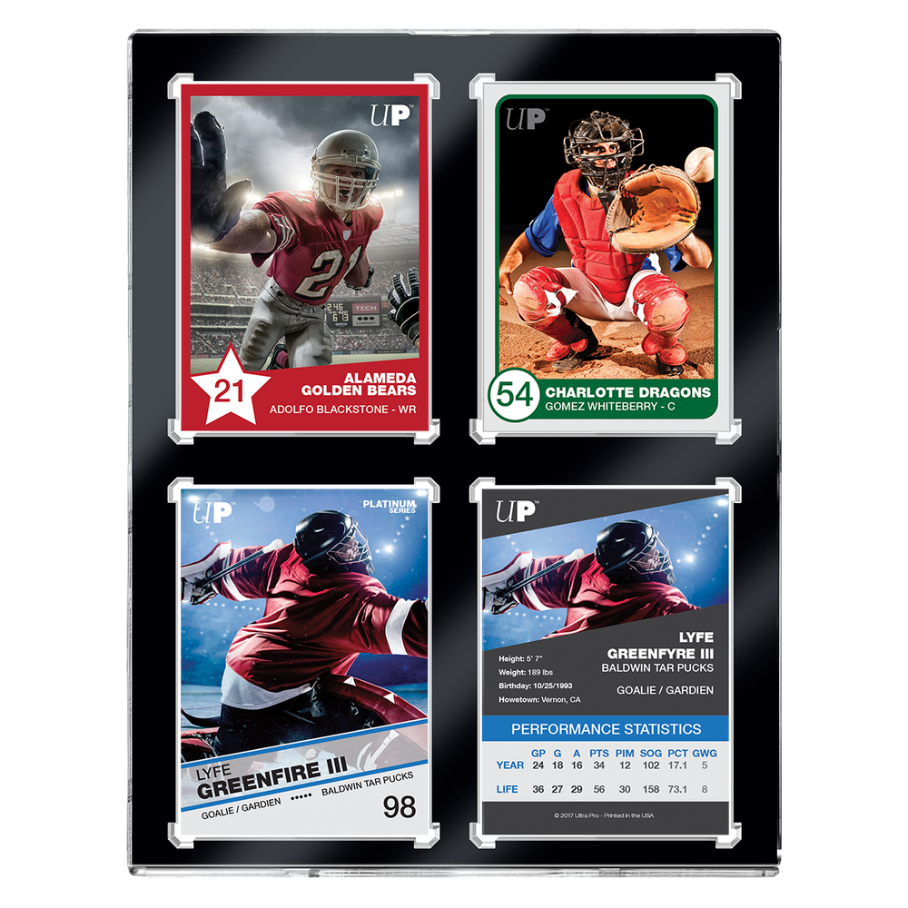 35PT 4-Card Black Border UV ONE-TOUCH® Magnetic Holder