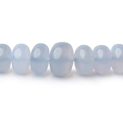 6-10mm Turkish Blue Chalcedony Plain Rondelle 16 inch 75 Beads AA (ONLINE ORDER ONLY)