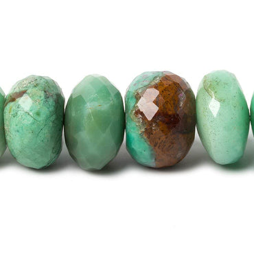 15.5-16.5mm Chrysoprase and Iron Ore Matrix Faceted Rondelle Beads 8.5 inch 21 pieces (ONLINE ORDER ONLY)