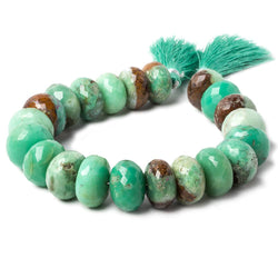 15.5-16.5mm Chrysoprase and Iron Ore Matrix Faceted Rondelle Beads 8.5 inch 21 pieces (ONLINE ORDER ONLY)