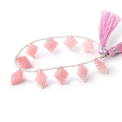 15.5-16.5mm Pink Peruvian Opal Carved Kite Beads 6.5 inch 10 pieces (ONLINE ORDER ONLY)