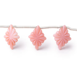 15.5-16.5mm Pink Peruvian Opal Carved Kite Beads 6.5 inch 10 pieces (ONLINE ORDER ONLY)