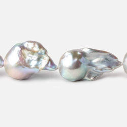 15.5-16mm Silver Ultra Baroque Freshwater Pearls 16.5 inch 14 pcs .8mm drill hole AAA (ONLINE ORDER ONLY)