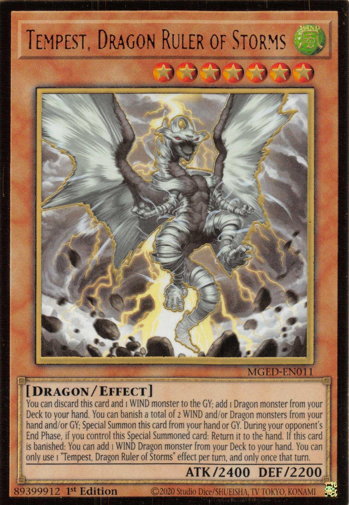 Tempest, Dragon Ruler of Storms [MGED-EN011] Gold Rare (ONLINE ORDER ONLY)
