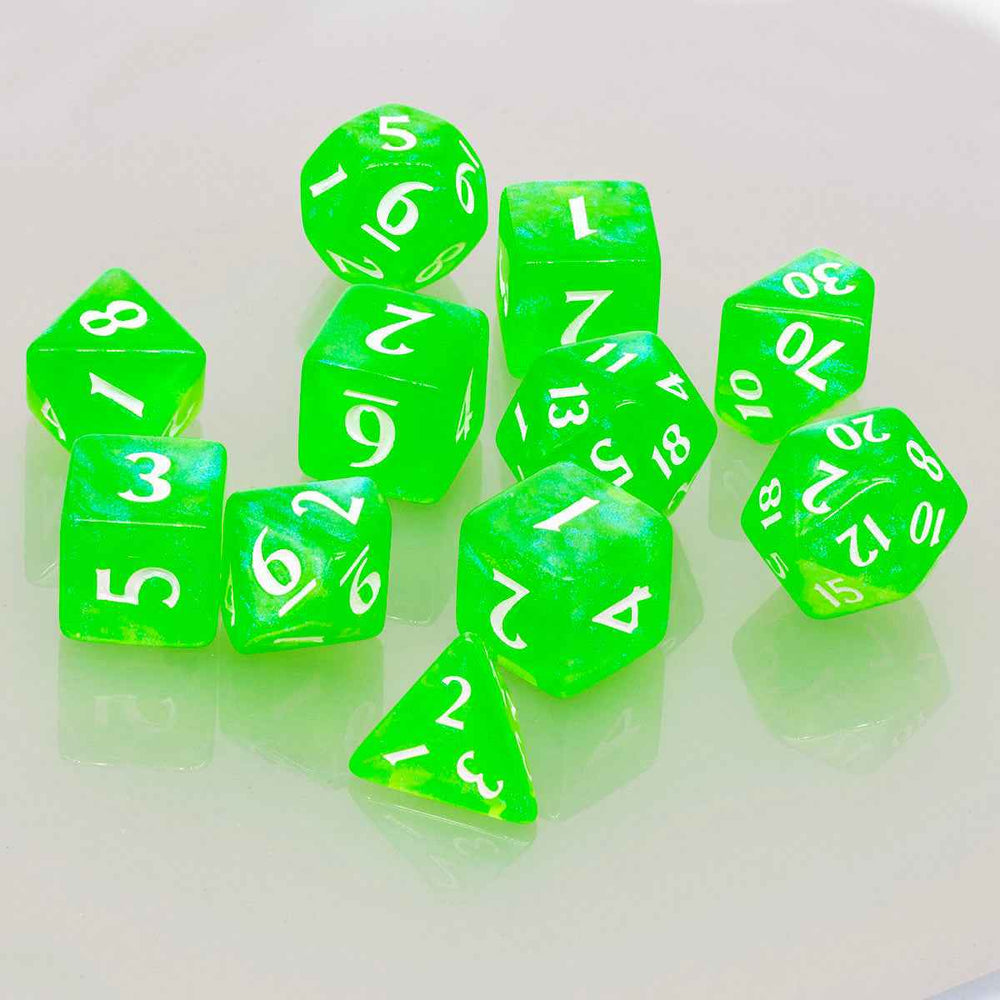 ECLIPSE® Acrylic RPG Dice Set (11ct) - Lime Green