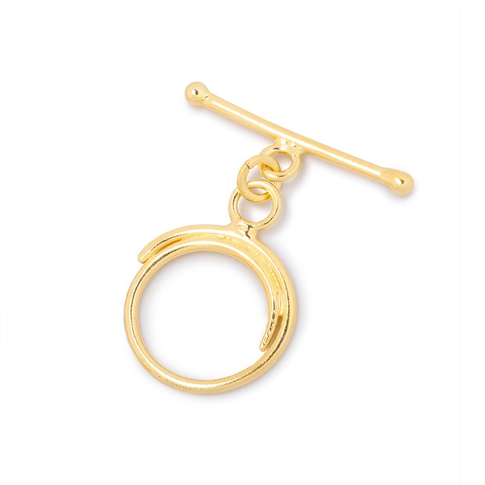 15.5mm Vermeil Toggle Swirl Design 1 piece (ONLINE ORDER ONLY)