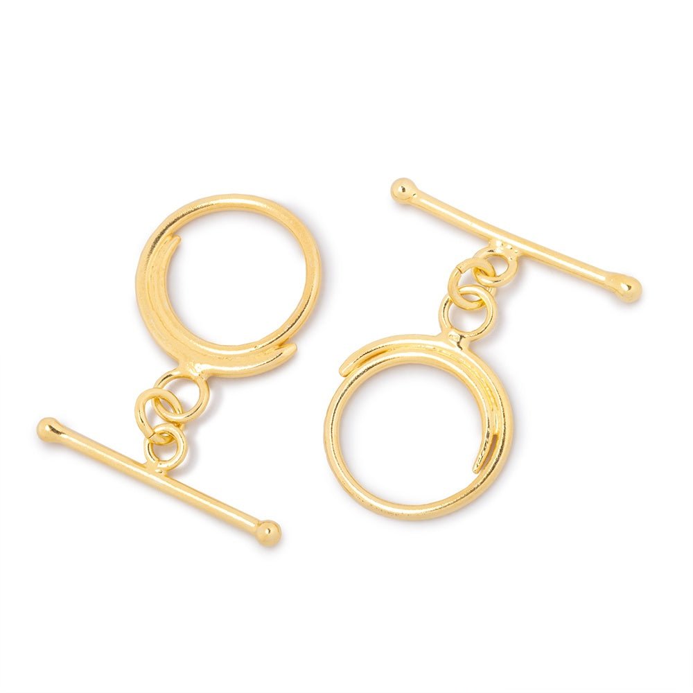 15.5mm Vermeil Toggle Swirl Design 1 piece (ONLINE ORDER ONLY)
