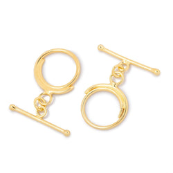 15.5mm Vermeil Toggle Swirl Design 1 piece (ONLINE ORDER ONLY)