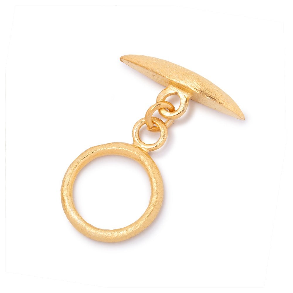 15.5mm Vermeil Toggle Brushed Marquise Design 1 piece (ONLINE ORDER ONLY)