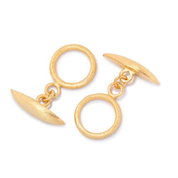 15.5mm Vermeil Toggle Brushed Marquise Design 1 piece (ONLINE ORDER ONLY)