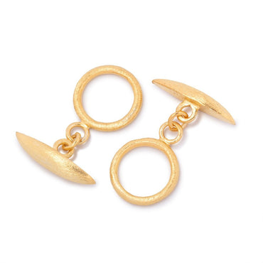 15.5mm Vermeil Toggle Brushed Marquise Design 1 piece (ONLINE ORDER ONLY)