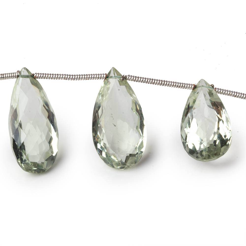 15.5x10-21.5x10mm Prasiolite pavilion faceted pears 6 inch 9 beads AAA (ONLINE ORDER ONLY)