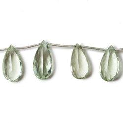 15.5x10-21.5x10mm Prasiolite pavilion faceted pears 6 inch 9 beads AAA (ONLINE ORDER ONLY)