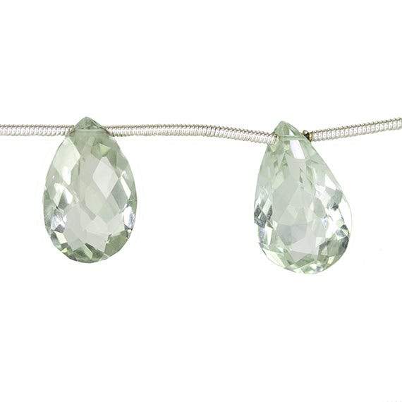15.5x10-21.5x10mm Prasiolite pavilion faceted pears 6 inch 9 beads AAA (ONLINE ORDER ONLY)