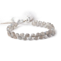 4.5mm Shaded Grey Moonstone Heart Micro-Briolette Beads 6 inch 52 pieces (ONLINE ORDER ONLY)