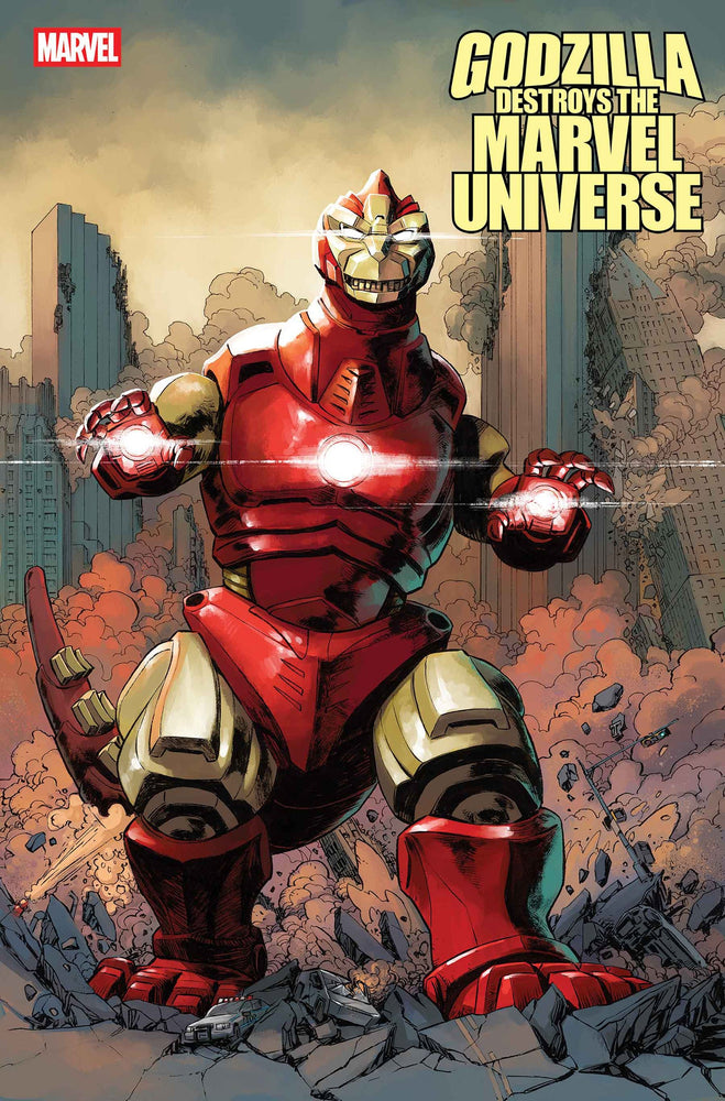 Godzilla Destroys The Marvel Universe #3 B Dave Wachter Marvelized Iron Man-Zilla Variant (09/24/2025) Marvel (ONLINE ORDER ONLY)