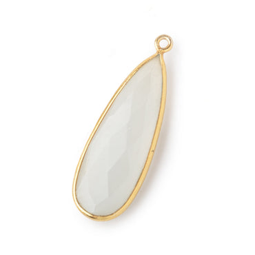 32x12mm Vermeil Bezeled White Moonstone Pear Pendant 1 piece (ONLINE ORDER ONLY)