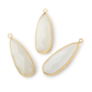 32x12mm Vermeil Bezeled White Moonstone Pear Pendant 1 piece (ONLINE ORDER ONLY)