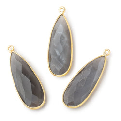 32x12mm Vermeil Bezeled Platinum Grey Moonstone Pear Pendant 1 piece (ONLINE ORDER ONLY)