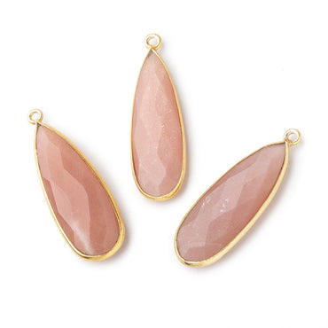32x12mm Vermeil Bezeled Angel Skin Peach Moonstone Pear Pendant 1 piece (ONLINE ORDER ONLY)