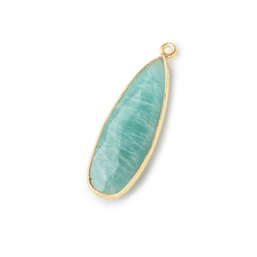 32x12mm Vermeil Bezeled Amazonite Pear Pendant 1 piece (ONLINE ORDER ONLY)