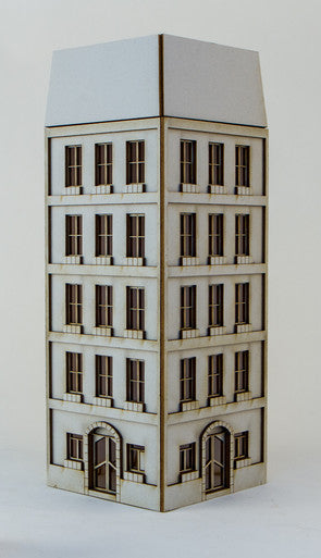 15mm European City Corner Building (Matboard) - 15MCSS115 (Online Order Only)