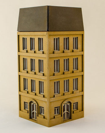 15mm European City Corner Building (Matboard) - 15MCSS124 (Online Order Only)