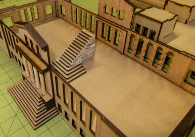 15mm WWII Government Building - Floor and Stairs Kit - 15MMDF350-4 (Online Order Only)
