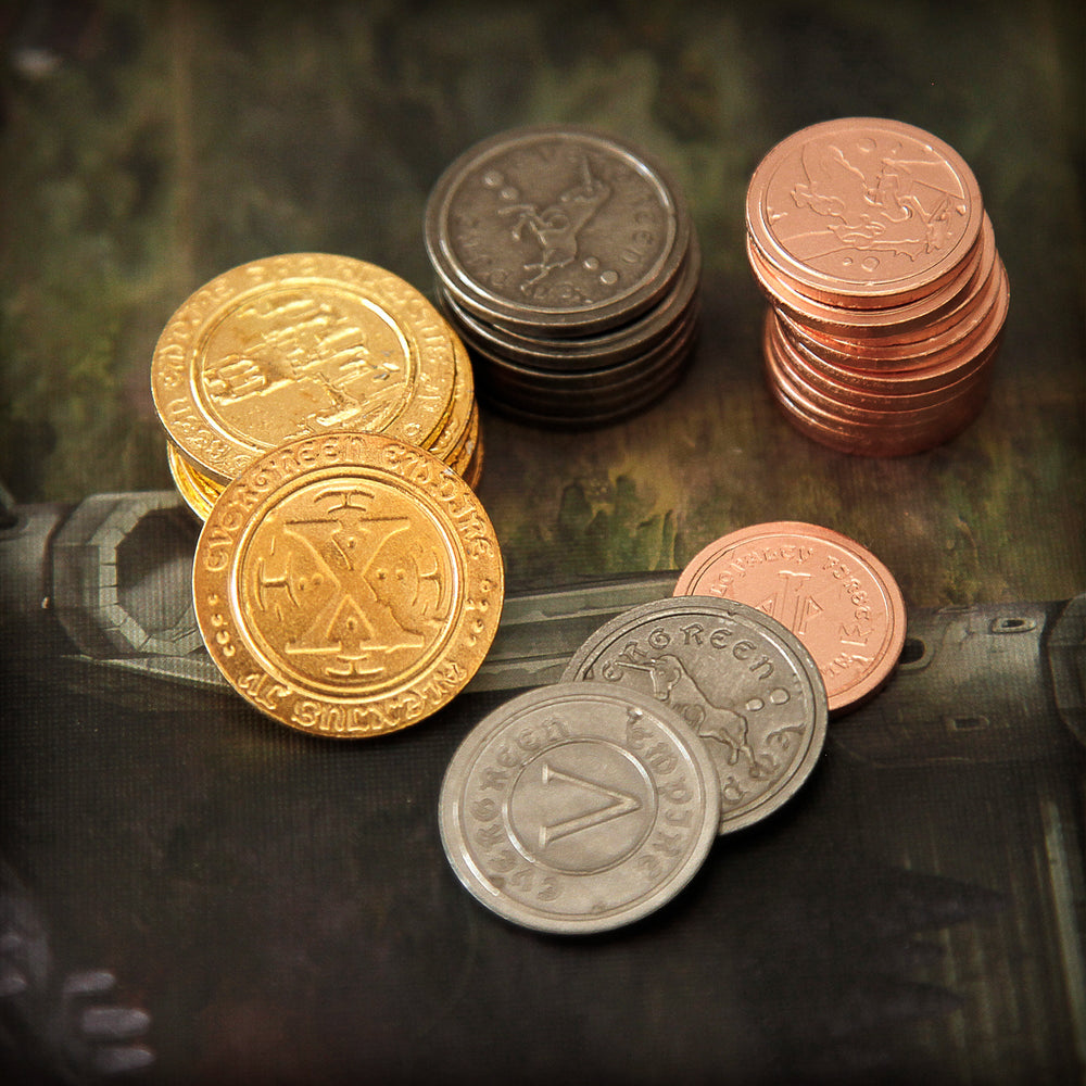 50 Metal Coin Board Game Upgrade Set (Medieval Coins) (ONLINE ORDER ONLY)