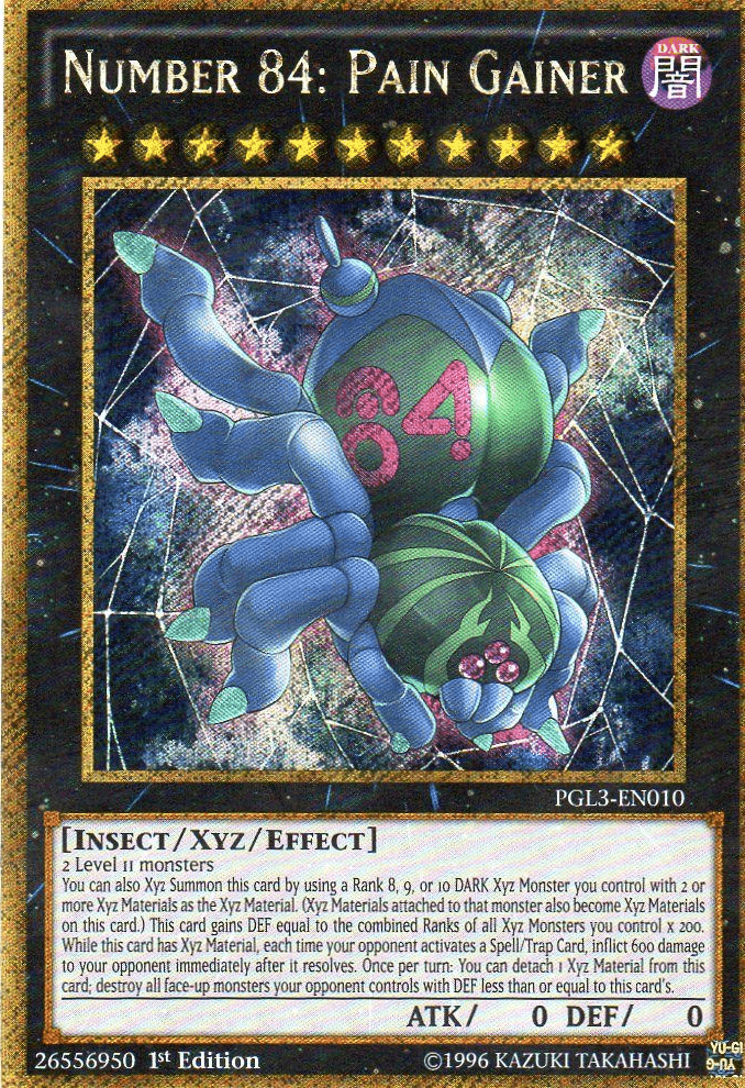 Number 84: Pain Gainer [PGL3-EN010] Gold Secret Rare (ONLINE ORDER ONLY)