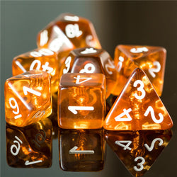 Monk (Fist) Clear Golden Dice w/ Golden Fist 7-Dice Set Rpg (Online Only)