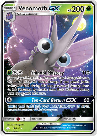 Venomoth GX (12/214) [Sun & Moon: Unbroken Bonds] (Online Only)