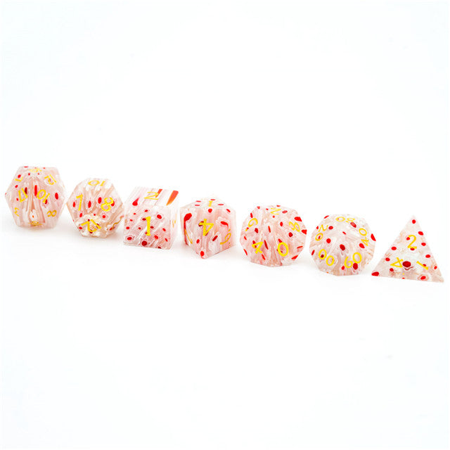 Flower Glass DND Dice Red Limited Edition in Wood Box (Online Only)