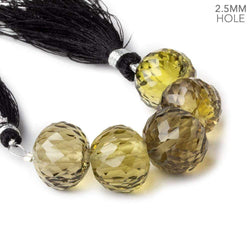 15mm - 16mm Honey Quartz 2.5mm large hole concave faceted rondelles 5 beads AAA (ONLINE ORDER ONLY)