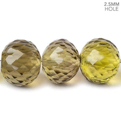 15mm - 16mm Honey Quartz 2.5mm large hole concave faceted rondelles 5 beads AAA (ONLINE ORDER ONLY)