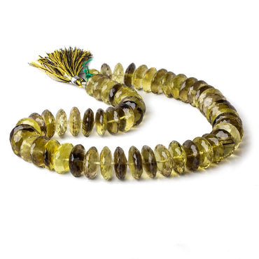 14-17mm BiColor Quartz German Faceted Rondelles 16 inch 49 beads AAA (ONLINE ORDER ONLY)