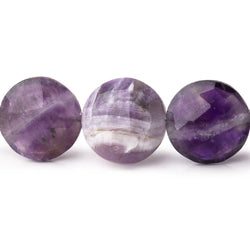 15mm Cape Amethyst Faceted Coin Beads 8 inch 13 pieces (ONLINE ORDER ONLY)