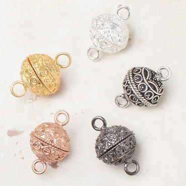 15mm Circle Design Magnetic Clasp 1 piece (ONLINE ORDER ONLY)