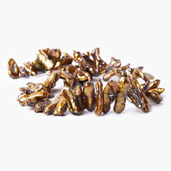 15mm Copper Freshwater Pearl Side Drilled Biwa (ONLINE ORDER ONLY)