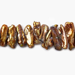 15mm Copper Freshwater Pearl Side Drilled Biwa (ONLINE ORDER ONLY)
