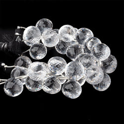 15mm Crystal Quartz Faceted Candy Kiss Beads 7 inch 11 pieces (ONLINE ORDER ONLY)