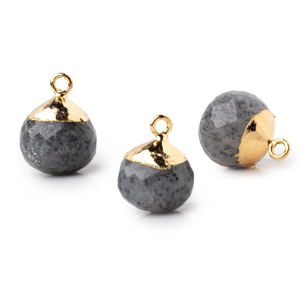 15mm Gold Leafed Celestial Quartz Faceted Candy Kiss Focal Bead 1 piece (ONLINE ORDER ONLY)