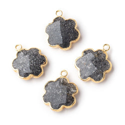 15mm Gold Leafed Celestial Quartz Faceted Flower Focal Pendant 1 piece (ONLINE ORDER ONLY)